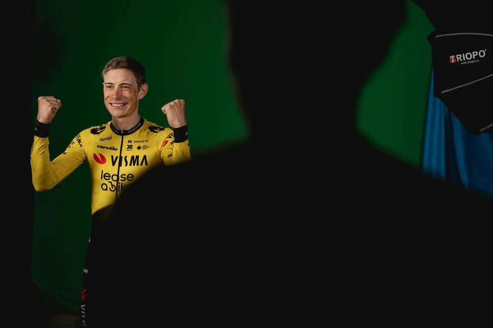 Jonas Vingegaard, en las fotos de la organización del Giro.